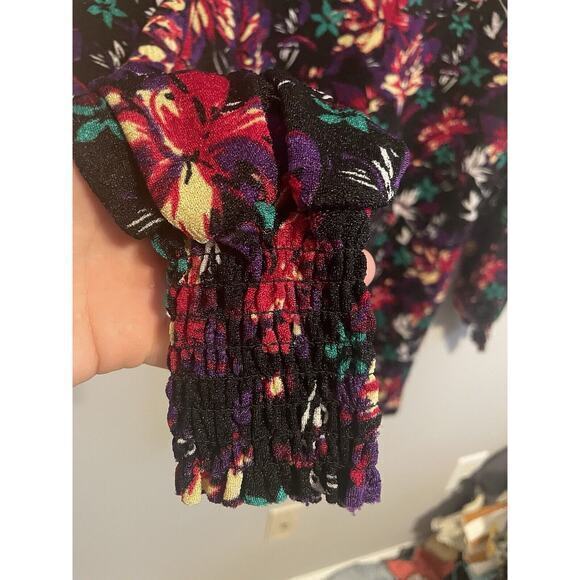 Zara Long Sleeve Floral Print Short Dress Size L - Picture 2 of 7